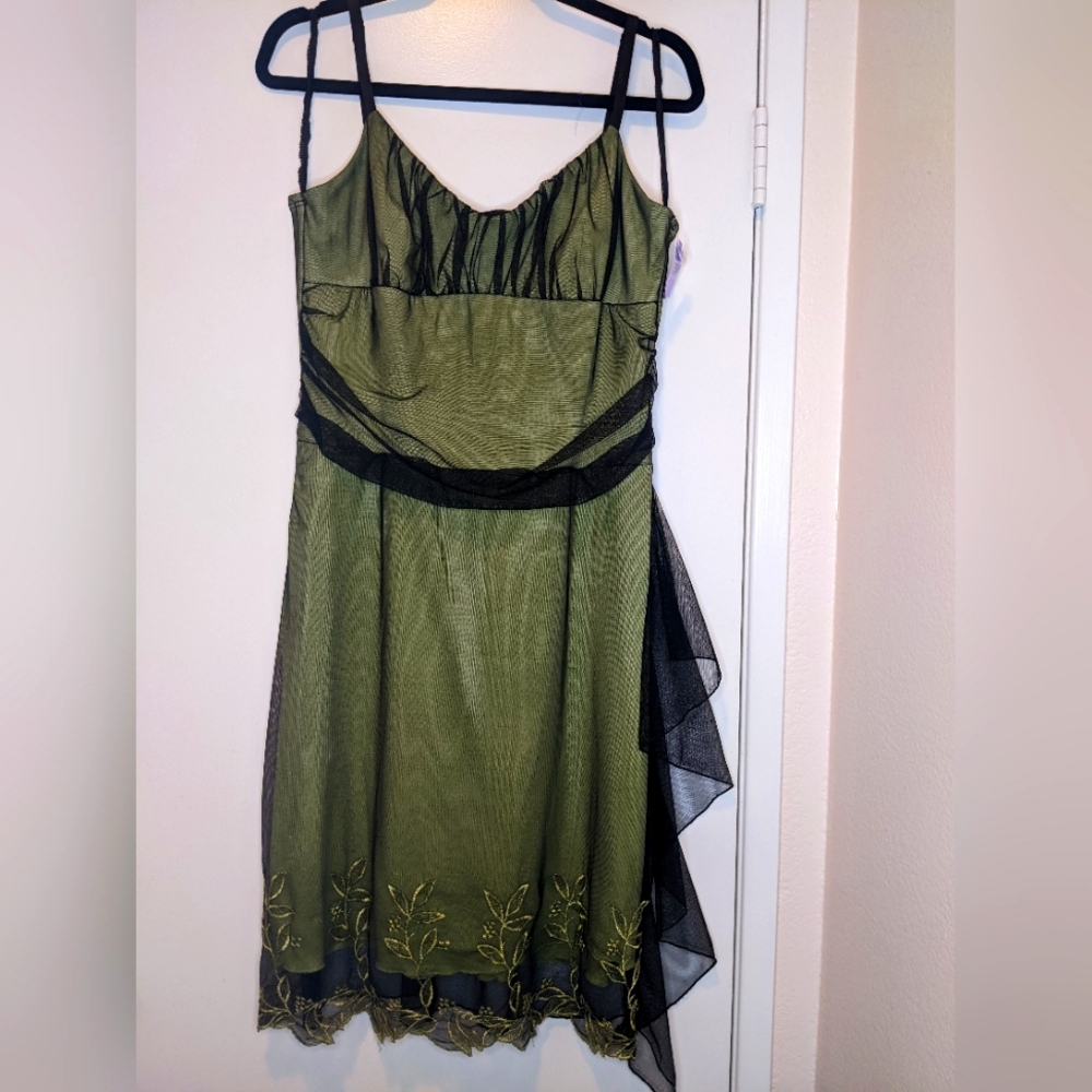 Dress with Black Lace Overlay